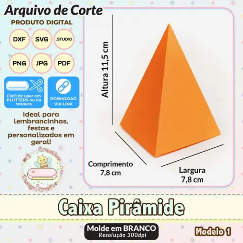 Arquivo de Corte Silhouette Caixa Pirâmide Modelo 1