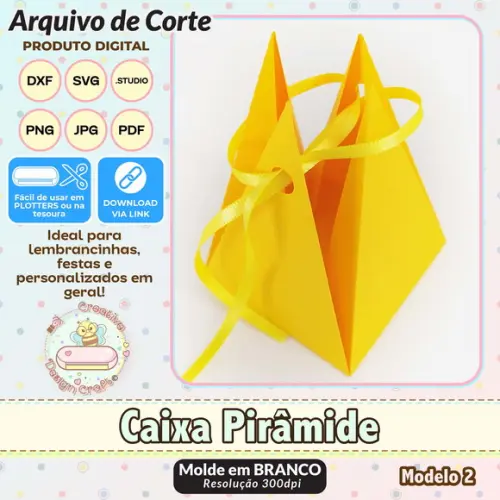 Arquivo de Corte Silhouette Caixa Pirâmide Modelo 2