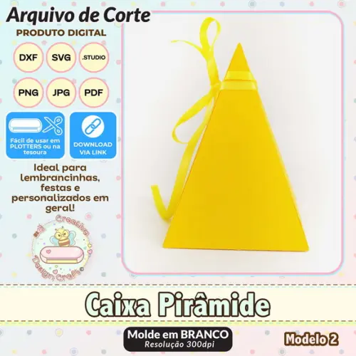 Arquivo de Corte Silhouette Caixa Pirâmide Modelo 2