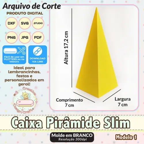 Arquivo de Corte Silhouette Caixa Pirâmide Slim
