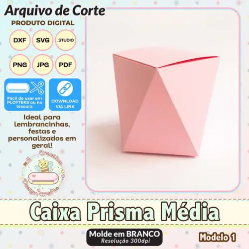 Arquivo de Corte Silhouette Caixa Prisma Média