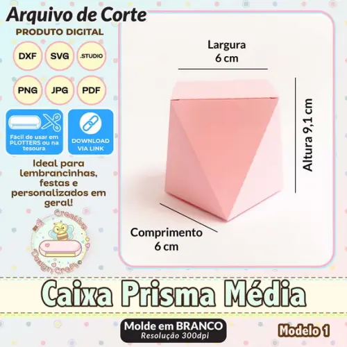 Arquivo de Corte Silhouette Caixa Prisma Média