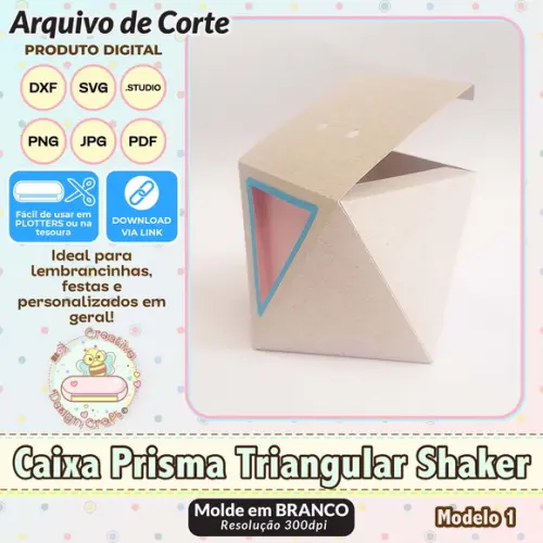 Arquivo de Corte Silhouette Caixa Prisma Triangular Shaker