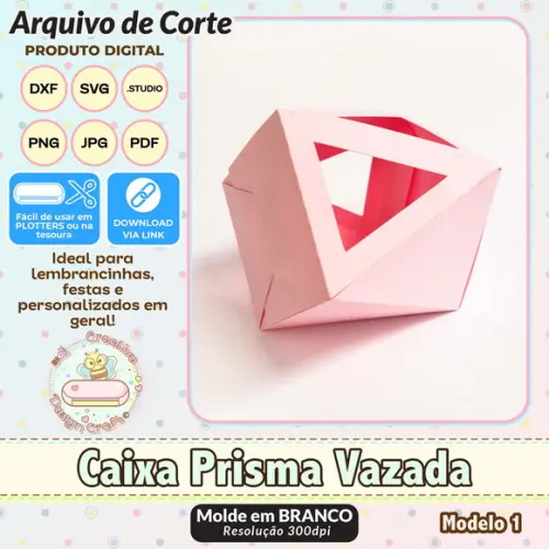 Arquivo de Corte Silhouette Caixa Prisma Vazada