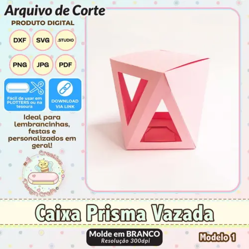Arquivo de Corte Silhouette Caixa Prisma Vazada