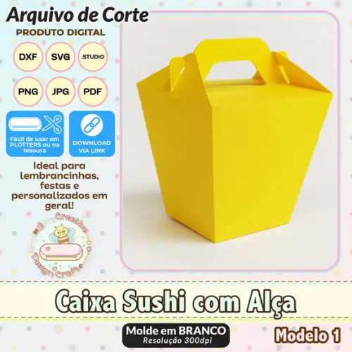 Arquivo de Corte Silhouette Caixa Sushi com Alça
