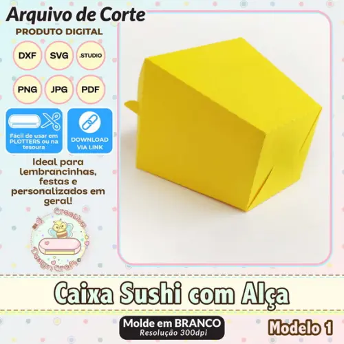 Arquivo de Corte Silhouette Caixa Sushi com Alça