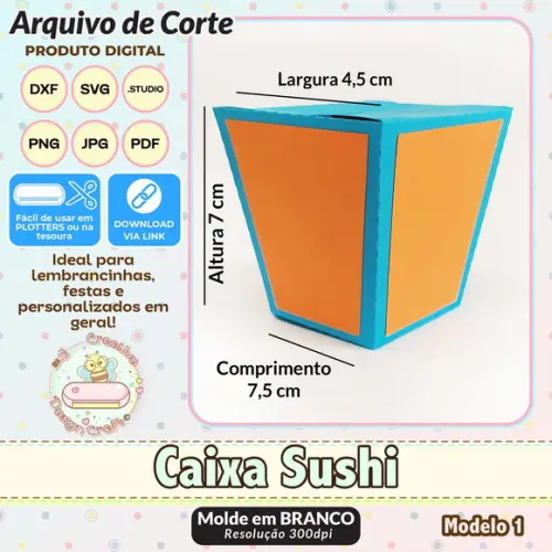 Arquivo de Corte Silhouette Caixa Sushi Modelo 1