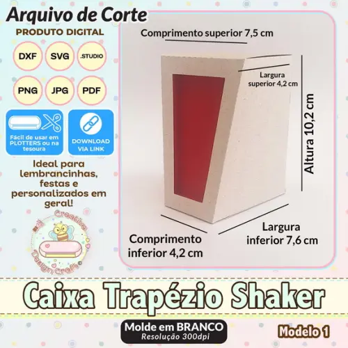 Arquivo de Corte Silhouette Caixa Trapézio