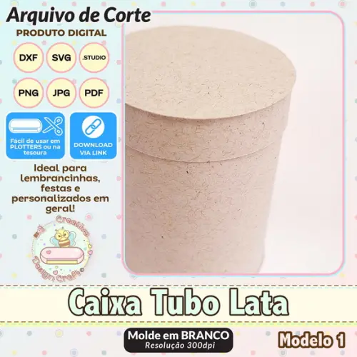 Arquivo de Corte Silhouette Caixa Tubo Lata