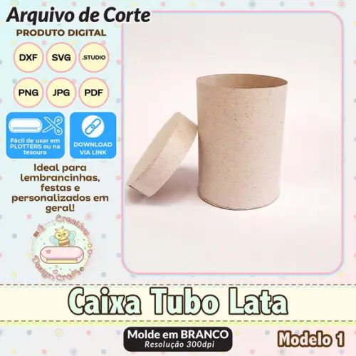 Arquivo de Corte Silhouette Caixa Tubo Lata