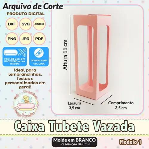 Arquivo de Corte Silhouette Caixa Tubete Vazada