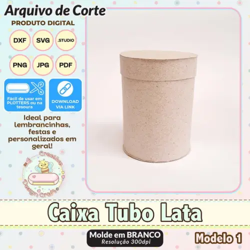 Arquivo de Corte Silhouette Caixa Tubo Lata