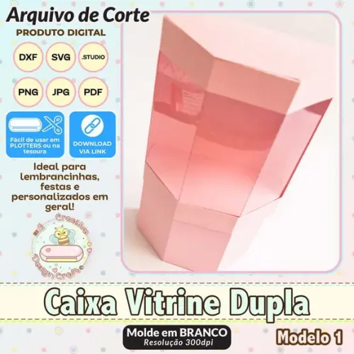 Arquivo de Corte Silhouette Caixa Vitrine Dupla Modelo 1