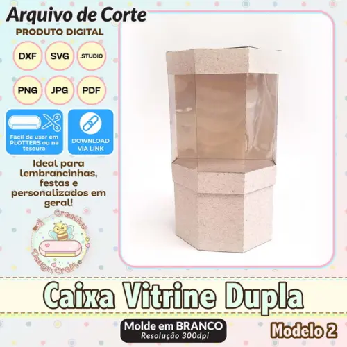 Arquivo de Corte Silhouette Caixa Vitrine Dupla Modelo 2