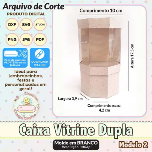 Arquivo de Corte Silhouette Caixa Vitrine Dupla Modelo 2