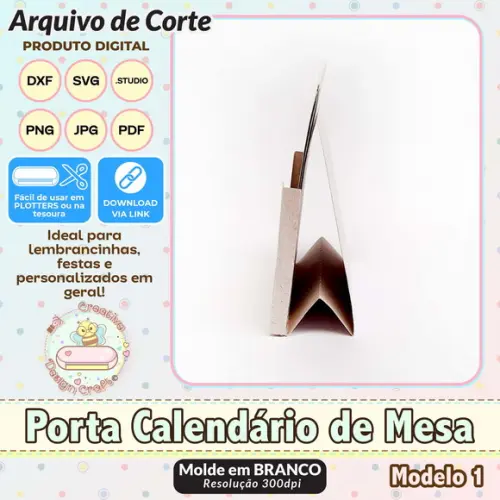 Arquivo de Corte Silhouette Porta Calendário de Mesa 1