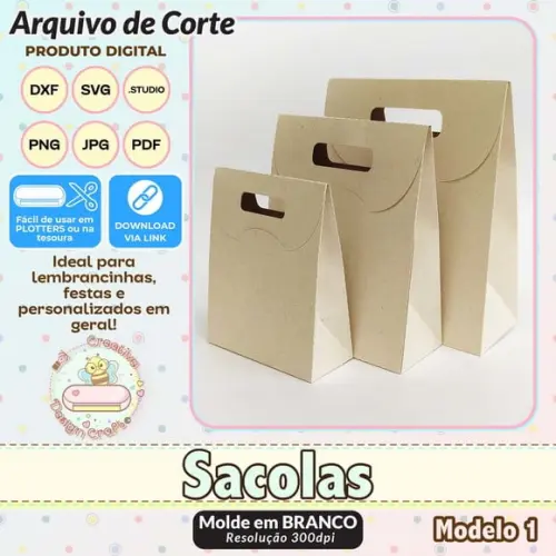 Arquivo de Corte Silhouette Sacola Modelo 1