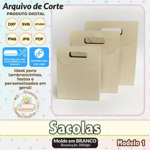 Arquivo de Corte Silhouette Sacola Modelo 1