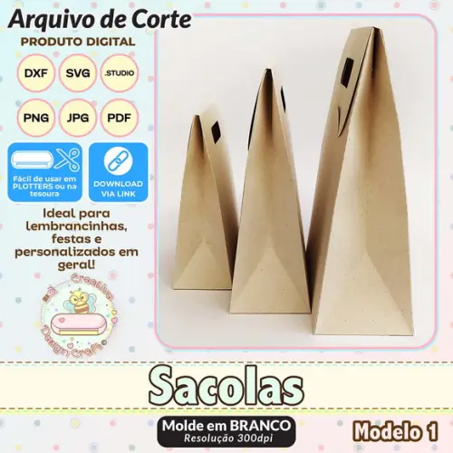 Arquivo de Corte Silhouette Sacola Modelo 1