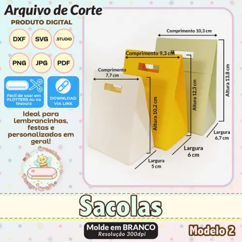 Arquivo de Corte Silhouette Sacola Modelo 2