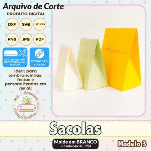 Arquivo de Corte Silhouette Sacola Modelo 3