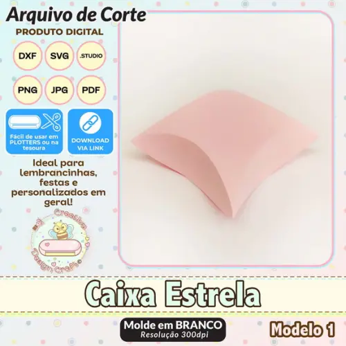 Arquivo de Corte Silhouette Silhouette Caixa Formato Estrela