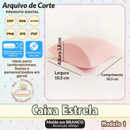 Arquivo de Corte Silhouette Silhouette Caixa Formato Estrela