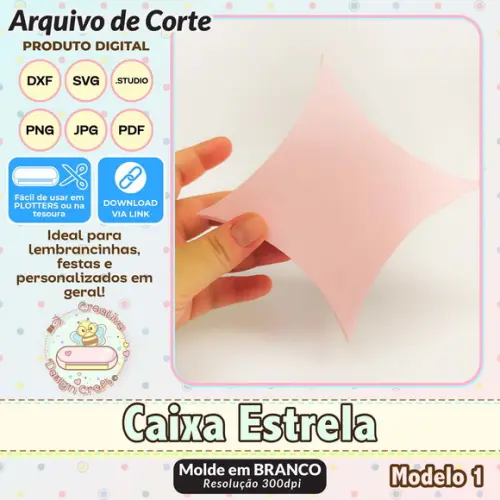 Arquivo de Corte Silhouette Silhouette Caixa Formato Estrela