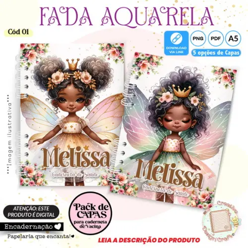 Arquivo Digital Capas Caderneta de Saúde Fada Aquarela - 1