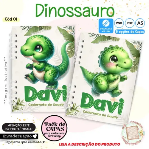 Arquivo Digital Capas Caderneta de Saúde Dinossauro - 1