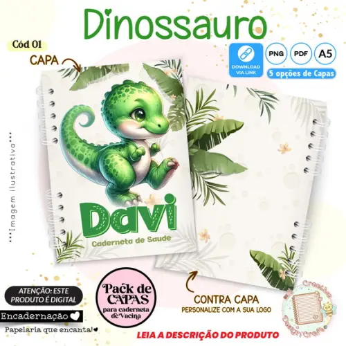 Arquivo Digital Capas Caderneta de Saúde Dinossauro - 1