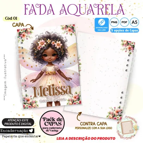 Arquivo Digital Capas Caderneta de Saúde Fada Aquarela - 1