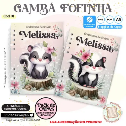 Arquivo Digital Capas Caderneta de Saúde Gambá Menina - 1