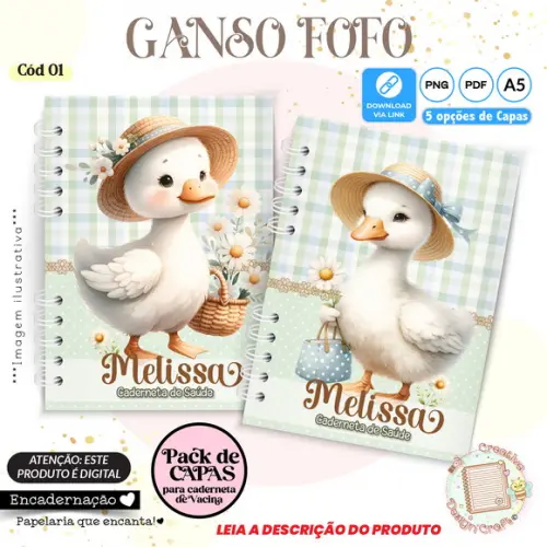 Arquivo Digital Capas Caderneta de Saúde Ganso Fofo - 1