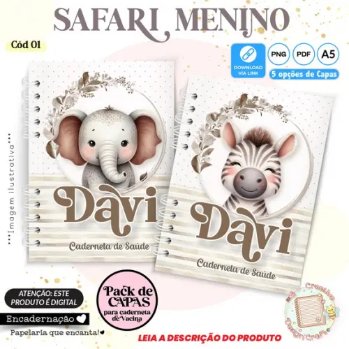 Arquivo Digital Capas Caderneta de Saúde Safari Menino - 1