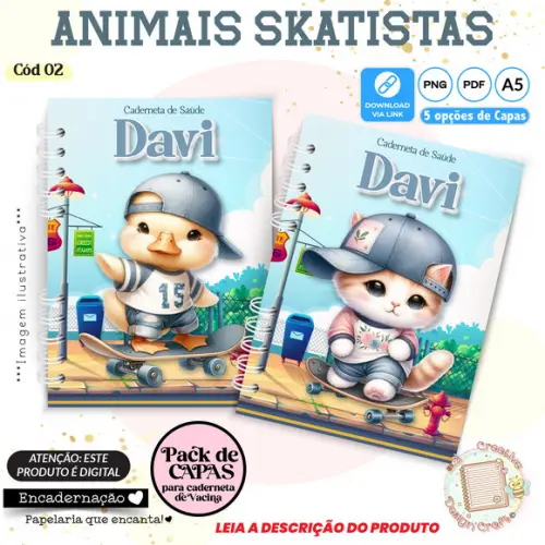 Arquivo Digital Capas Caderneta Saúde Animais Skatistas 02