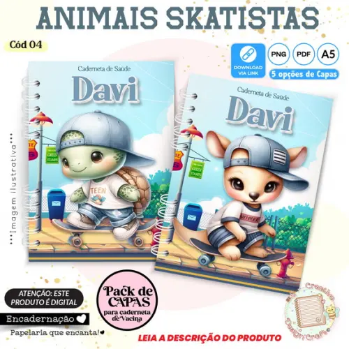 Arquivo Digital Capas Caderneta Saúde Animais Skatistas 04