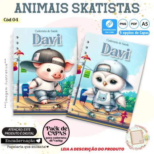 Arquivo Digital Capas Caderneta Saúde Animais Skatistas 04