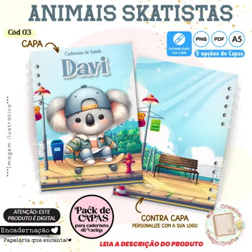 Arquivo Digital Capas Caderneta Saúde Animais Skatistas 03