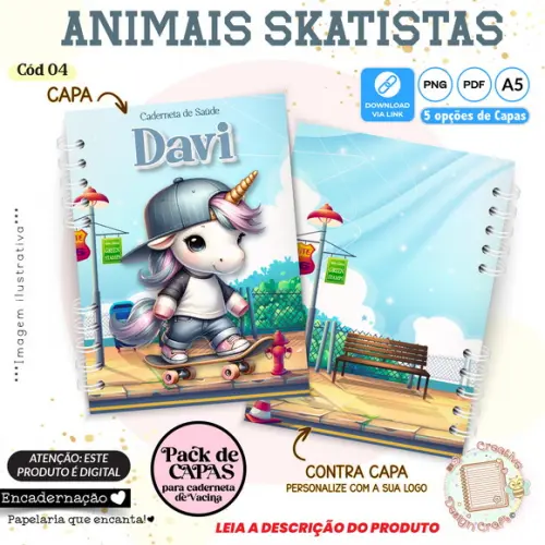 Arquivo Digital Capas Caderneta Saúde Animais Skatistas 04