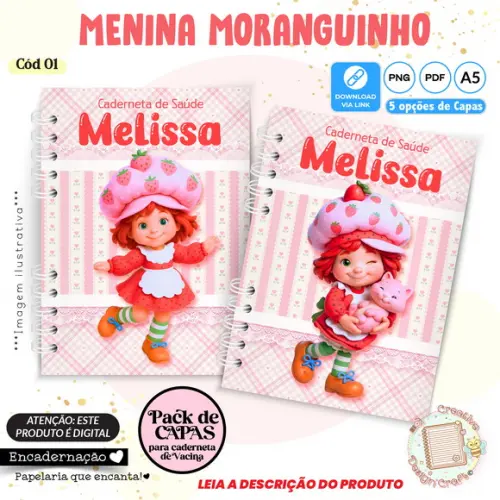 Arquivo Digital Capas Caderneta Saúde Menina Moranguinho - 1