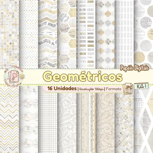 Papéis Digitais Geométrico Kit 1