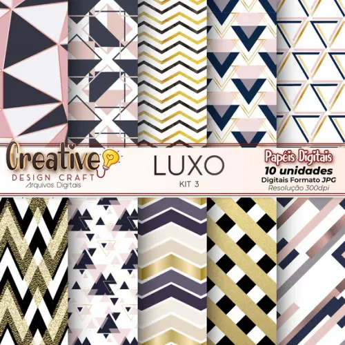 Papéis Digitais Luxo KIT 3