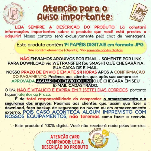 Papéis Digitais Romântico Kit 3