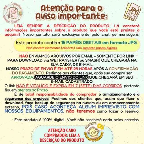 Papéis Digitais Sereia Glitter Kit 1