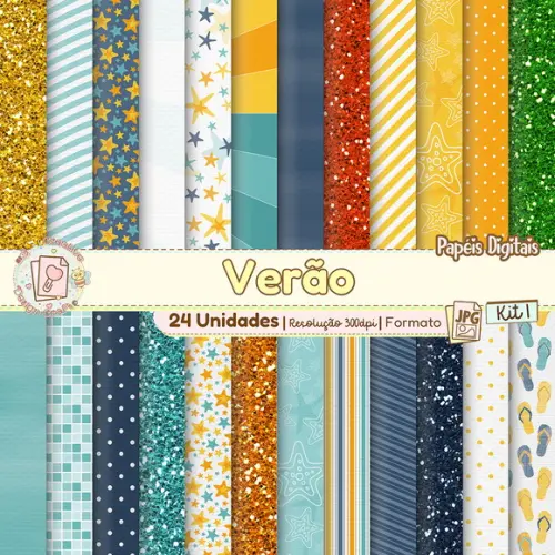 Papéis Digitais Verão Kit 1