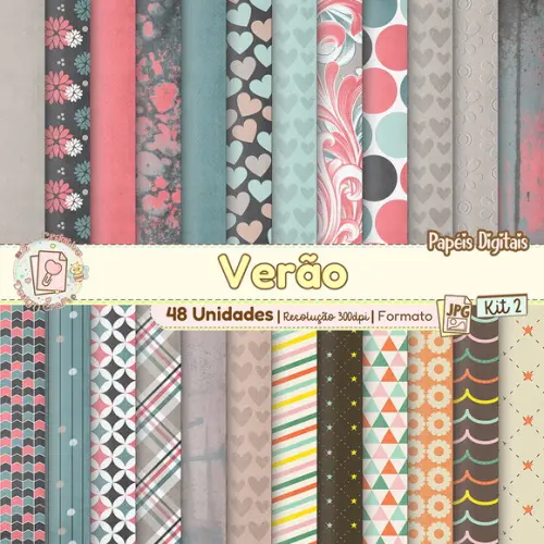 Papéis Digitais Verão Kit 2