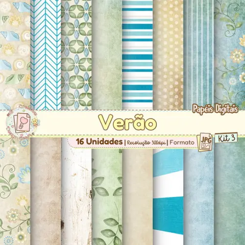 Papéis Digitais Verão Kit 3