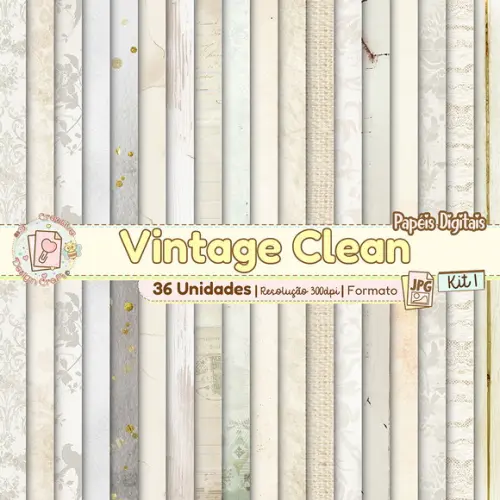 Papéis Digitais Vintage Clean Kit 1